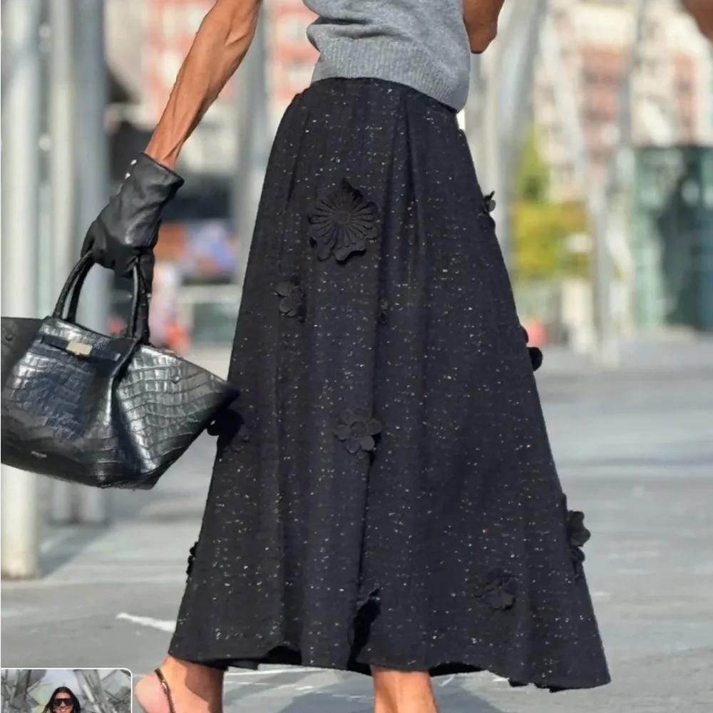 MARIELLE Skirt Beau Tweed Black - Picture 2 of 7